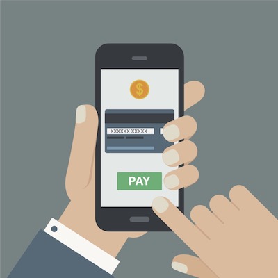 Patient making payment using smartphone