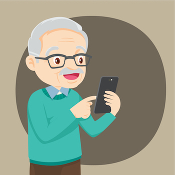 Senior using mobile telemedicine